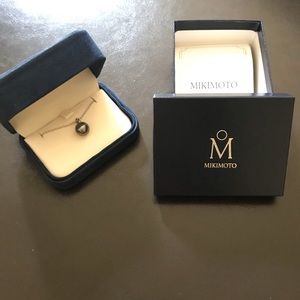Auth Mikimoto Black Pearl Necklace